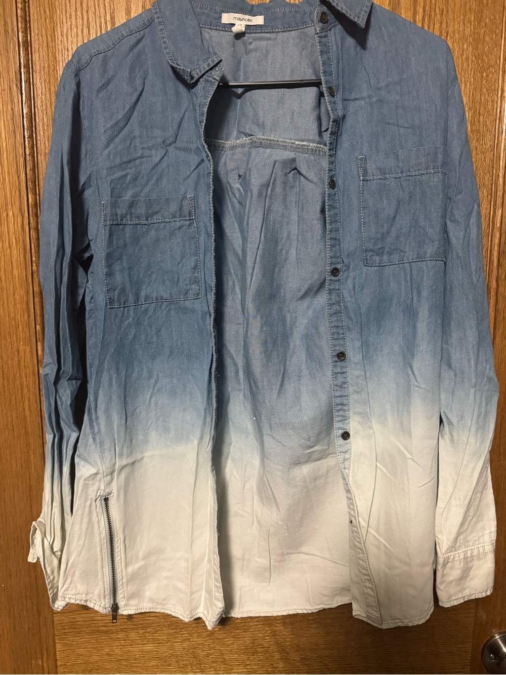 Maurices Blue to White Ombre Lightweight Shirt Jacket
